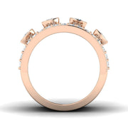 Lab Grown Diamond Bubble Ring with Bezel Set Rows in 10K/14K gold and platinum with certified lab-grown or natural diamonds