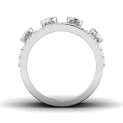 Lab Grown Diamond Bubble Ring with Bezel Set Rows in 10K/14K gold and platinum with certified lab-grown or natural diamonds
