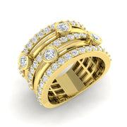 Lab Grown Diamond Bubble Ring with Bezel Set Rows in 10K/14K gold and platinum with certified lab-grown or natural diamonds