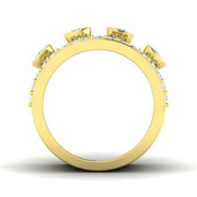 Lab Grown Diamond Bubble Ring with Bezel Set Rows in 10K/14K gold and platinum with certified lab-grown or natural diamonds