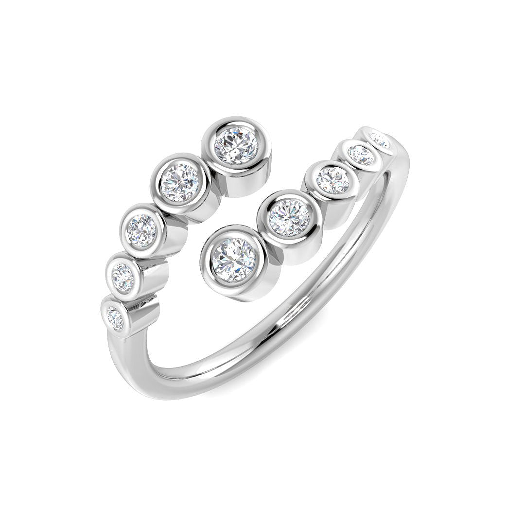 Lab-Grown Diamond Bezel Split Band Ring in 10K/14K gold and platinum with certified lab-grown or natural diamonds
