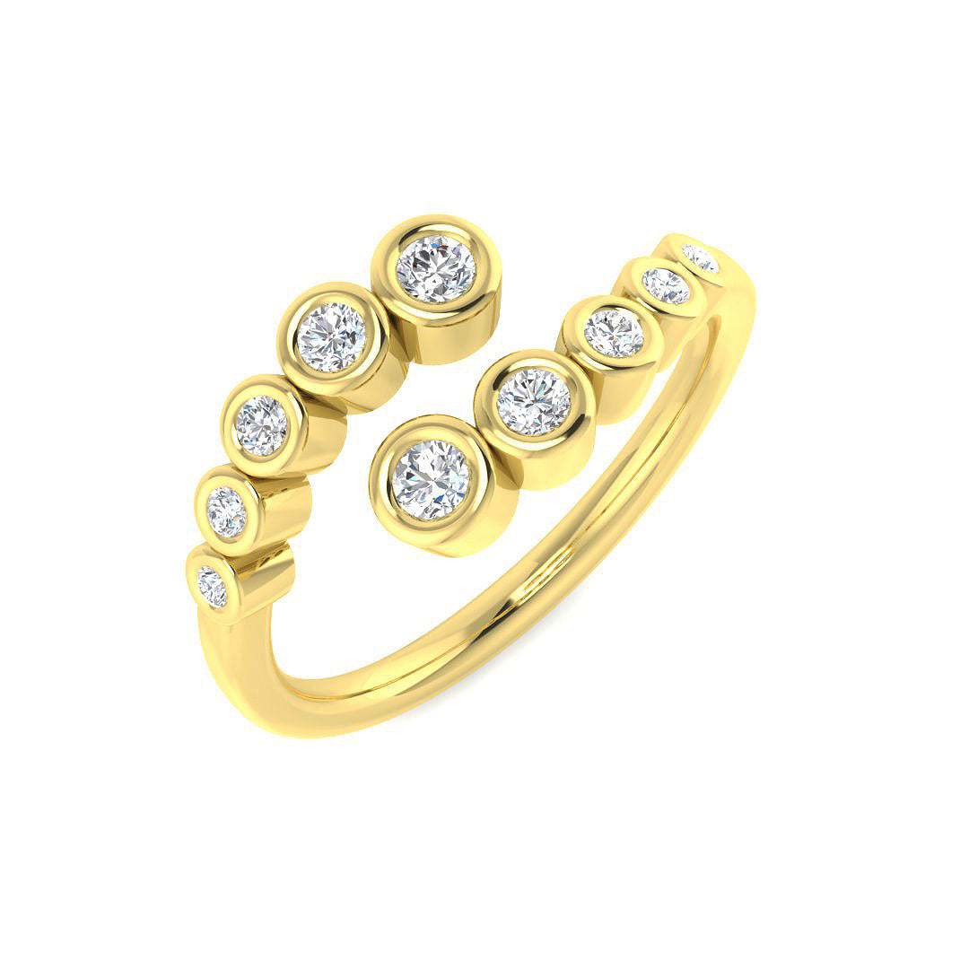 Lab-Grown Diamond Bezel Split Band Ring in 10K/14K gold and platinum with certified lab-grown or natural diamonds