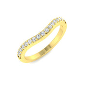 Round Diamond Curved Wedding Band in 10K/14K gold and platinum with certified lab-grown or natural diamonds