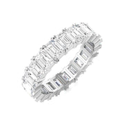 Emerald Cut Diamond Full Eternity Ring in 10K/14K gold and platinum with certified lab-grown or natural diamonds