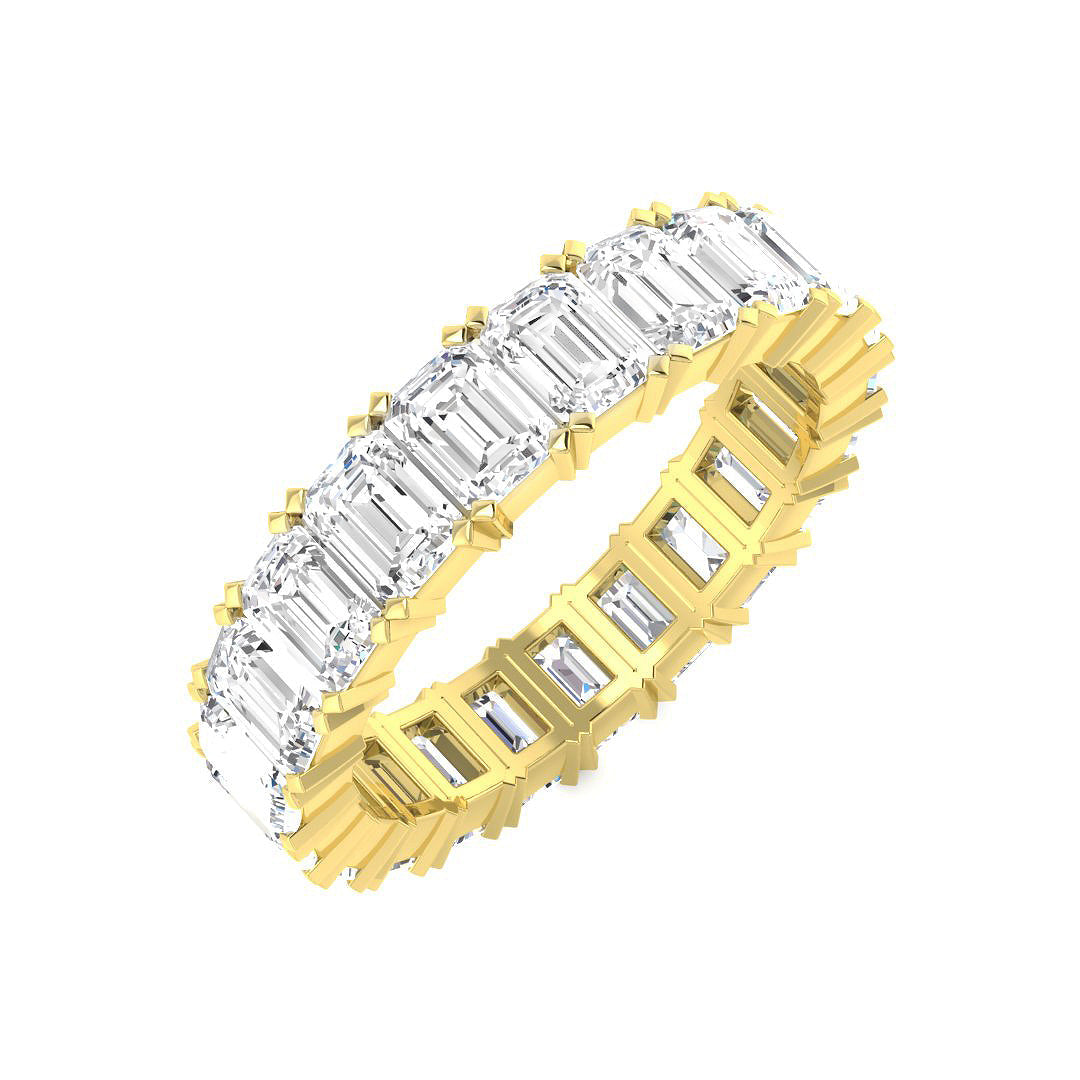 Emerald Cut Diamond Full Eternity Ring in 10K/14K gold and platinum with certified lab-grown or natural diamonds