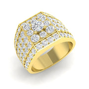 Luxury 4.50ct Diamond Signet Ring in UK Hallmarked Gold & in 10K/14K gold and platinum with certified lab-grown or natural diamonds