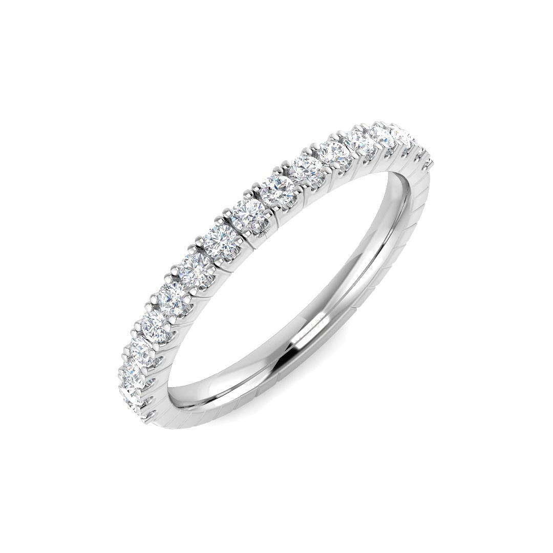 Diamond Half Eternity Ring in 10K/14K gold and platinum with certified lab-grown or natural diamonds