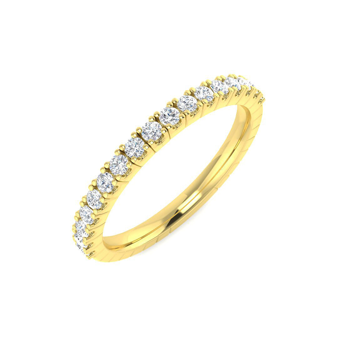 Diamond Half Eternity Ring in 10K/14K gold and platinum with certified lab-grown or natural diamonds