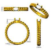 Oval Diamond Solitaire Chain Ring In in 10K/14K gold and platinum with certified lab-grown or natural diamonds