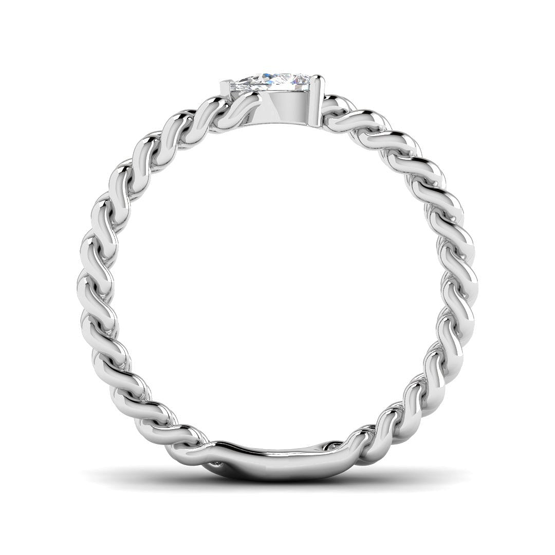 Pear Shaped Diamond Solitaire Ring in in 10K/14K gold and platinum with certified lab-grown or natural diamonds