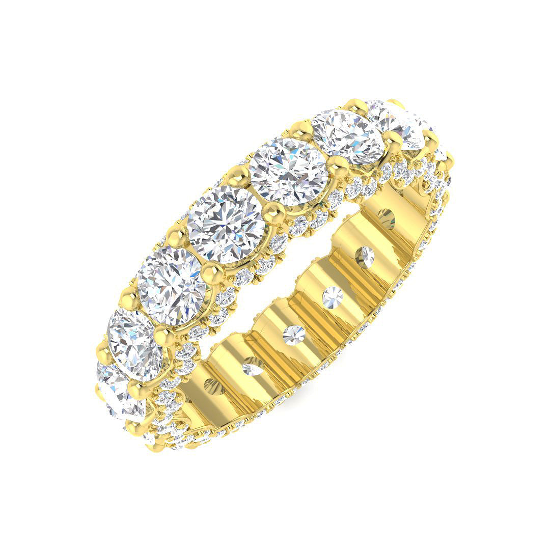 Round Diamond Full Eternity Ring in 10K/14K gold and platinum with certified lab-grown or natural diamonds