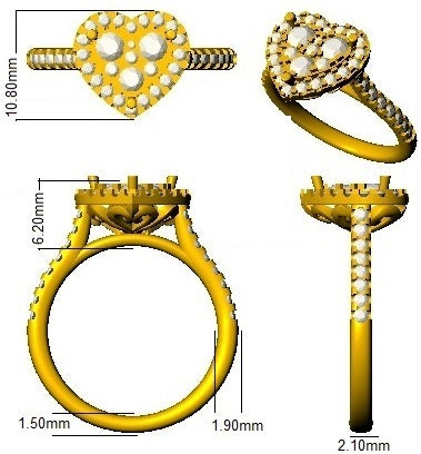 Lab-Grown Round Diamond Cluster Ring in 10K/14K gold and platinum with certified lab-grown or natural diamonds