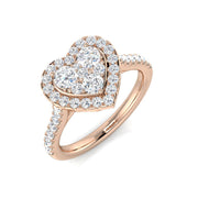 Lab-Grown Round Diamond Cluster Ring in 10K/14K gold and platinum with certified lab-grown or natural diamonds