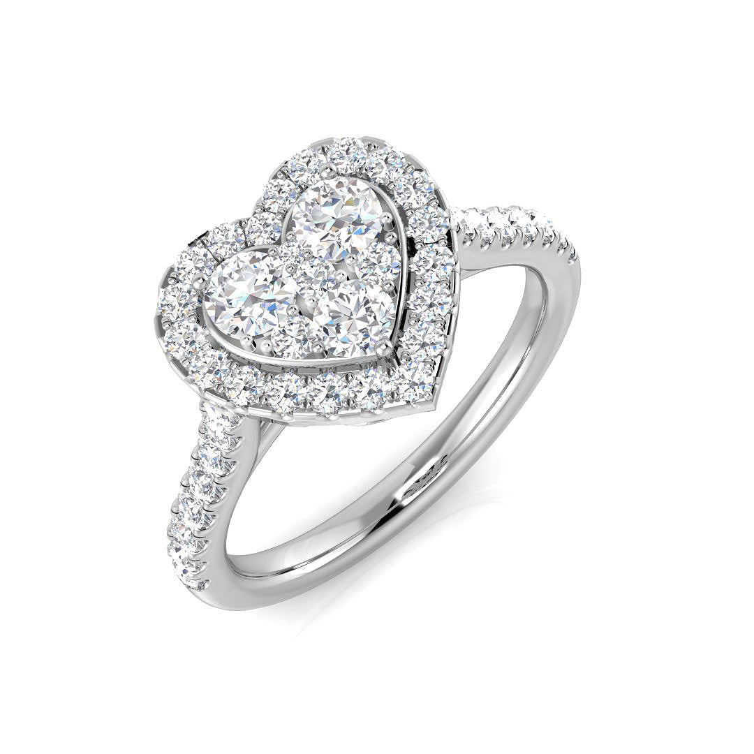 Lab-Grown Round Diamond Cluster Ring in 10K/14K gold and platinum with certified lab-grown or natural diamonds