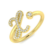 0.10ct Diamond X Initial Ring in Hallmarked Gold & in 10K/14K gold and platinum with certified lab-grown or natural diamonds