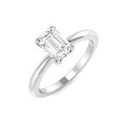 Elegant Emerald Cut Diamond Solitaire Ring in 10K/14K gold and platinum with certified lab-grown or natural diamonds