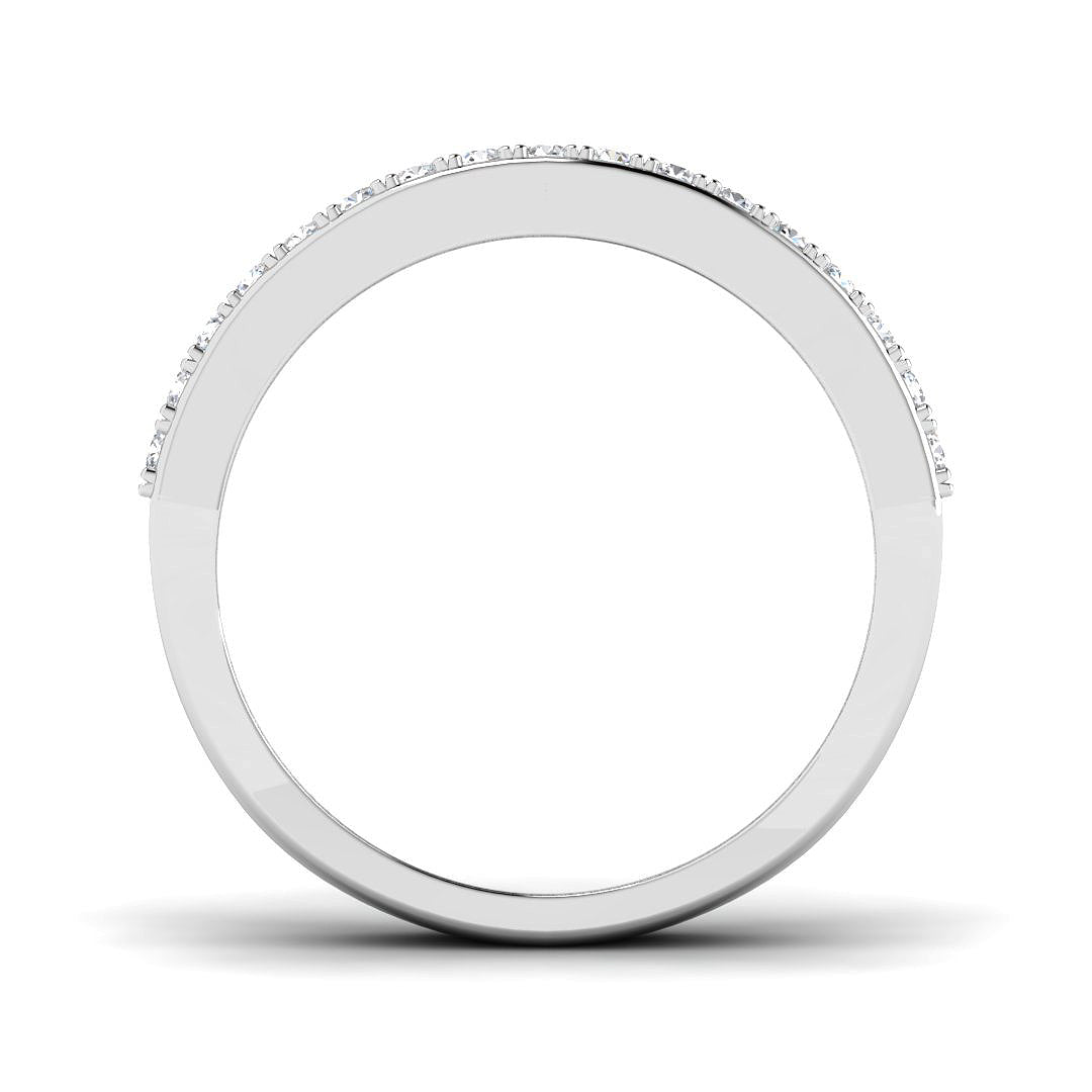 Half Eternity Baguette and Round Diamond Ring in 10K/14K gold and platinum with certified lab-grown or natural diamonds