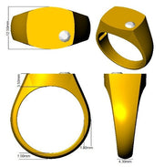 Men’s Round Diamond Signet Ring in Gold & in 10K/14K gold and platinum with certified lab-grown or natural diamonds