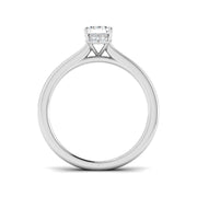 Emerald Cut Diamond Ring with Hidden Halo in 10K/14K gold and platinum with certified lab-grown or natural diamonds