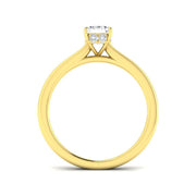 Emerald Cut Diamond Ring with Hidden Halo in 10K/14K gold and platinum with certified lab-grown or natural diamonds