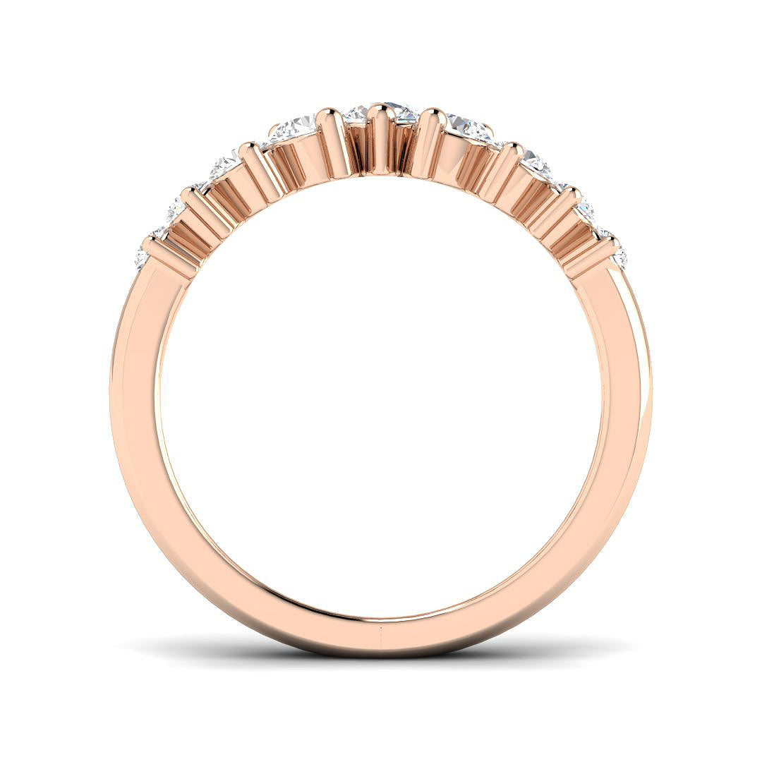 Bold Graduated Diamond Wishbone Ring in 10K/14K gold and platinum with certified lab-grown or natural diamonds