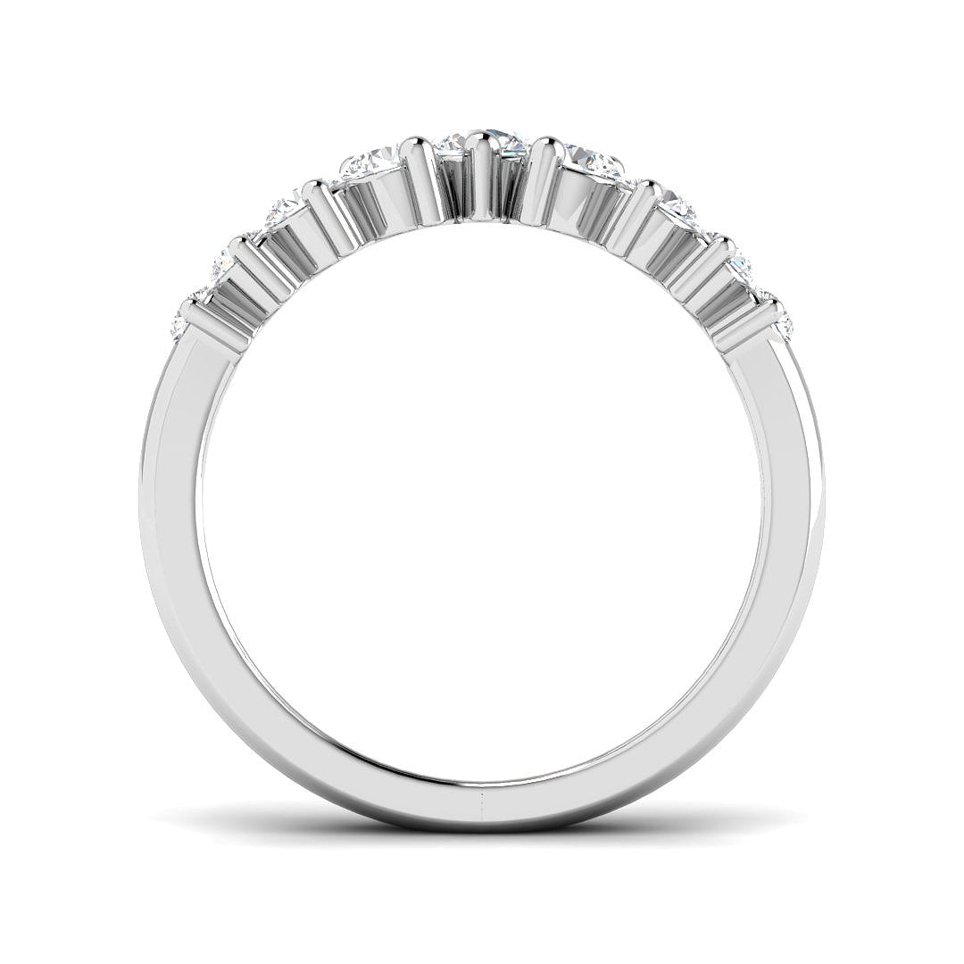 Bold Graduated Diamond Wishbone Ring in 10K/14K gold and platinum with certified lab-grown or natural diamonds