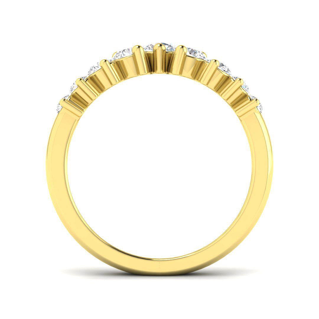 Bold Graduated Diamond Wishbone Ring in 10K/14K gold and platinum with certified lab-grown or natural diamonds