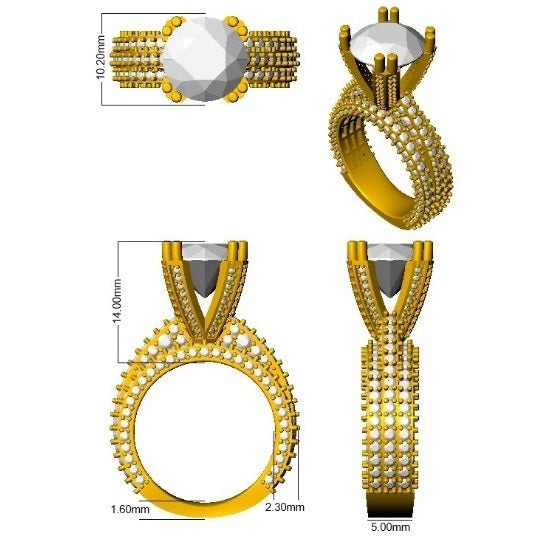 Pavé Split Band Diamond Wedding Ring Set in 10K/14K gold and platinum with certified lab-grown or natural diamonds