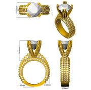 Pavé Split Band Diamond Wedding Ring Set in 10K/14K gold and platinum with certified lab-grown or natural diamonds
