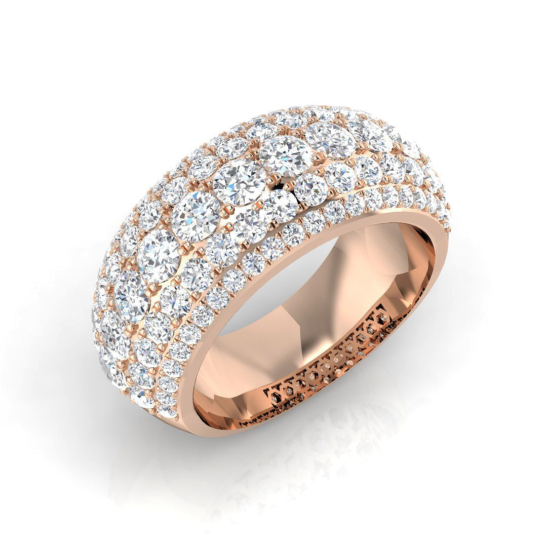 3.0Ct Round Diamond Pave Ring Hallmarked Gold & in 10K/14K gold and platinum with certified lab-grown or natural diamonds