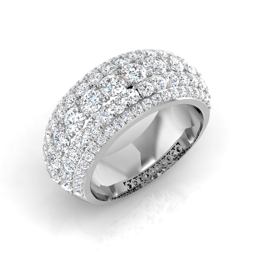 3.0Ct Round Diamond Pave Ring Hallmarked Gold & in 10K/14K gold and platinum with certified lab-grown or natural diamonds