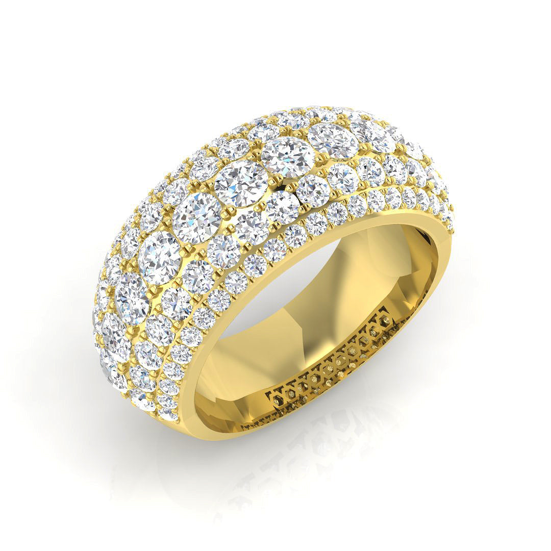 3.0Ct Round Diamond Pave Ring Hallmarked Gold & in 10K/14K gold and platinum with certified lab-grown or natural diamonds
