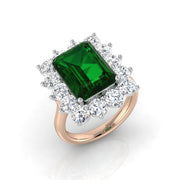 Diamond Exquikite Emerald Ring in 10K/14K gold and platinum with certified lab-grown or natural diamonds