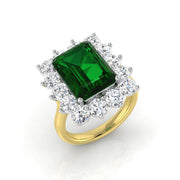 Diamond Exquikite Emerald Ring in 10K/14K gold and platinum with certified lab-grown or natural diamonds