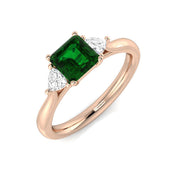 Diamond Wrexham Emerald Ring in 10K/14K gold and platinum with certified lab-grown or natural diamonds