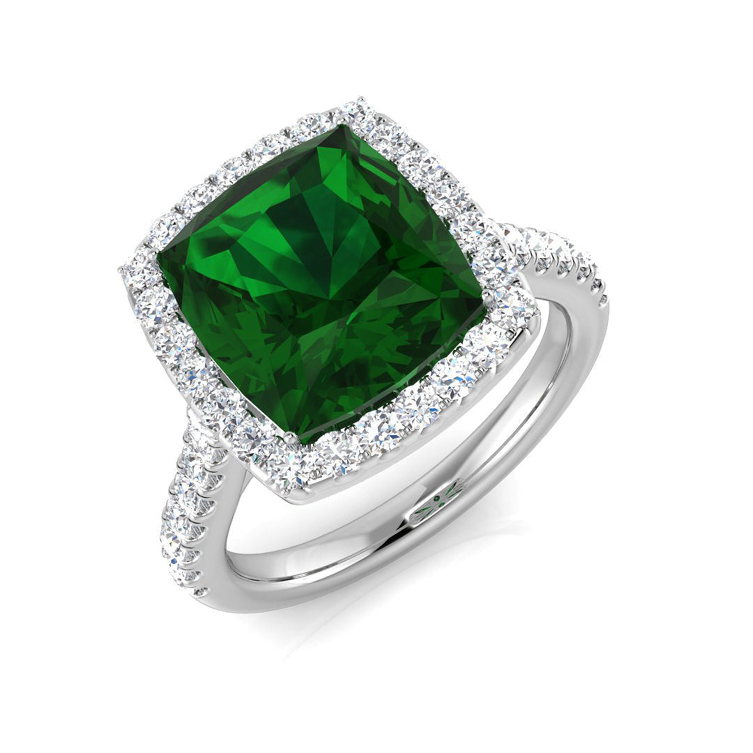 Diamond Legacy Emerald Ring in 10K/14K gold and platinum with certified lab-grown or natural diamonds