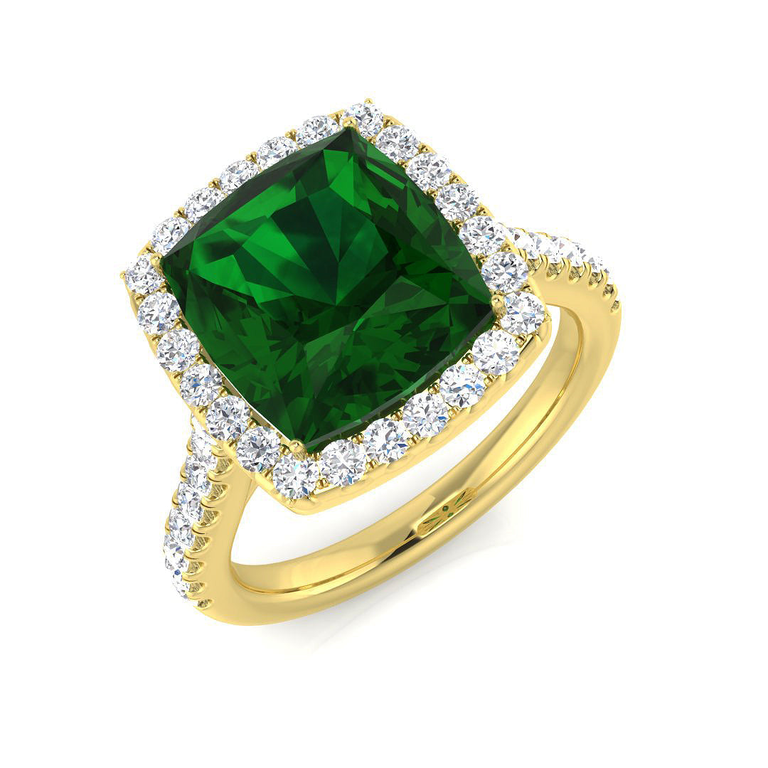 Diamond Legacy Emerald Ring in 10K/14K gold and platinum with certified lab-grown or natural diamonds