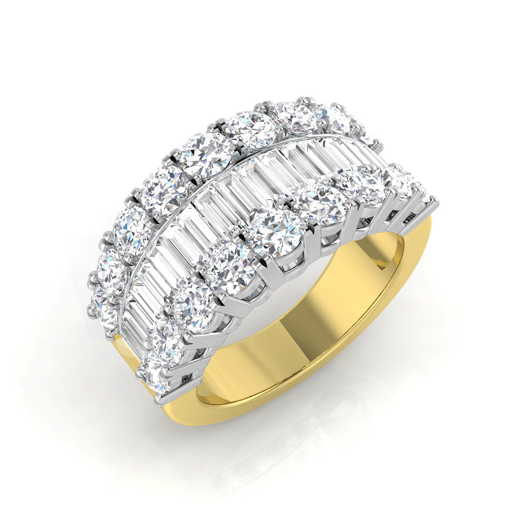Diamond Baguette & Brilliant Ring in 10K/14K gold and platinum with certified lab-grown or natural diamonds