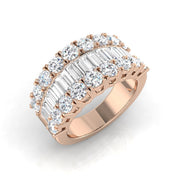 Diamond Baguette & Brilliant Ring in 10K/14K gold and platinum with certified lab-grown or natural diamonds
