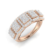 Luxury Round Diamond Pavé Eternity Ring Cluster Design UK in 10K/14K gold and platinum with certified lab-grown or natural diamonds