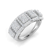 Luxury Round Diamond Pavé Eternity Ring Cluster Design UK in 10K/14K gold and platinum with certified lab-grown or natural diamonds