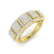 Luxury Round Diamond Pavé Eternity Ring Cluster Design UK in 10K/14K gold and platinum with certified lab-grown or natural diamonds