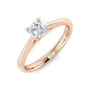 Natural Diamond Round Cut Solitaire Engagement Ring in 10K/14K gold and platinum with certified lab-grown or natural diamonds