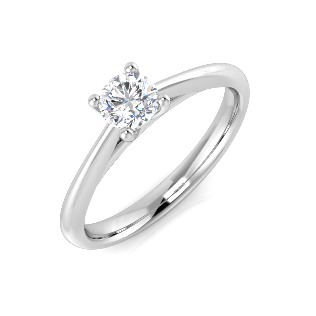 Natural Diamond Round Cut Solitaire Engagement Ring in 10K/14K gold and platinum with certified lab-grown or natural diamonds