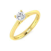 Natural Diamond Round Cut Solitaire Engagement Ring in 10K/14K gold and platinum with certified lab-grown or natural diamonds
