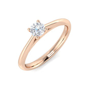 Solitaire Round Cut Lab Diamond Engagement Ring in 10K/14K gold and platinum with certified lab-grown or natural diamonds