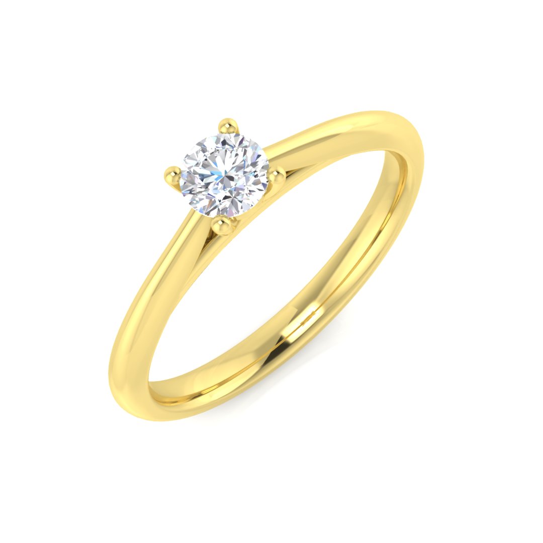 Solitaire Round Cut Lab Diamond Engagement Ring in 10K/14K gold and platinum with certified lab-grown or natural diamonds