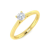 Solitaire Round Cut Lab Diamond Engagement Ring in 10K/14K gold and platinum with certified lab-grown or natural diamonds
