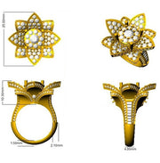 Floral Diamond Ring in 10K/14K gold and platinum with certified lab-grown or natural diamonds