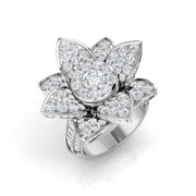 Floral Diamond Ring in 10K/14K gold and platinum with certified lab-grown or natural diamonds